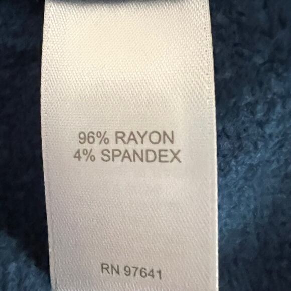 Pure Jill Womens Midi Shift Dress Size Large Dark Teal French Terry Knit Pockets - Picture 7 of 8